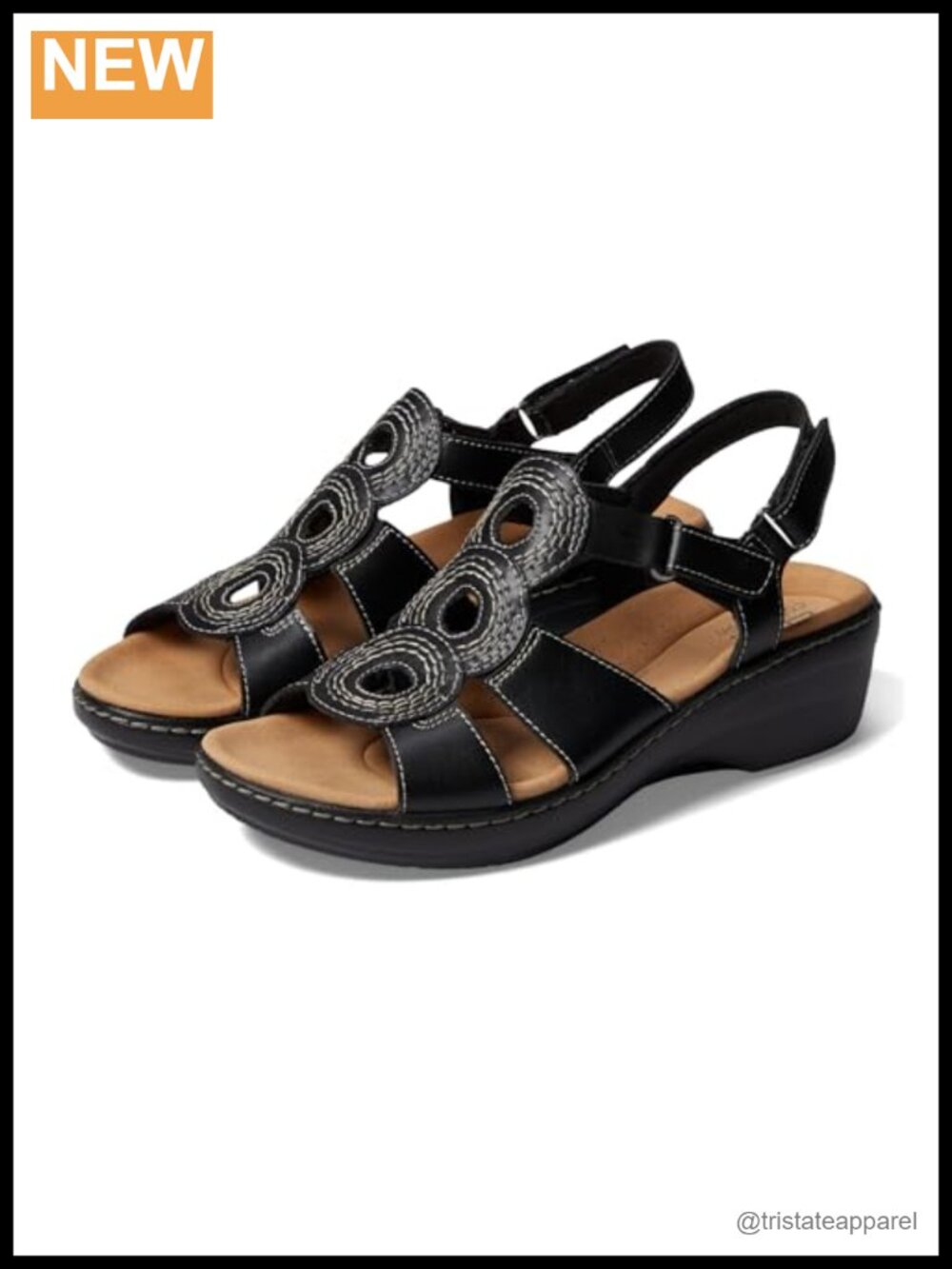 Leather Adjustable Strap Wedge Sandals